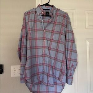 Men's Plaid Shirt - Blue and Pink
